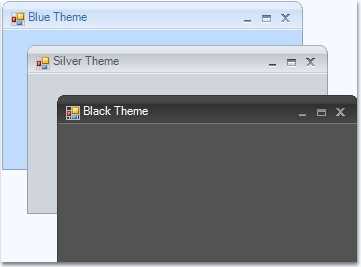 Windows Forms office 2007 black, blue and silver theme form