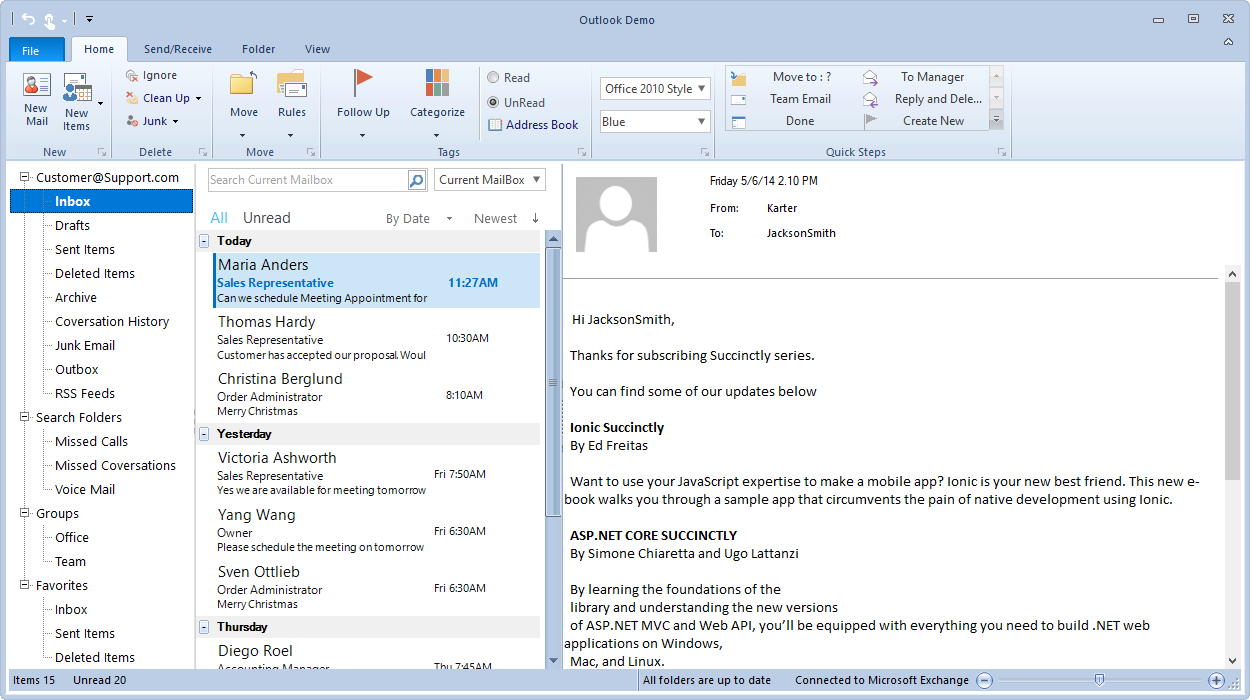 WinForms Ribbon in Office 2010 theme.