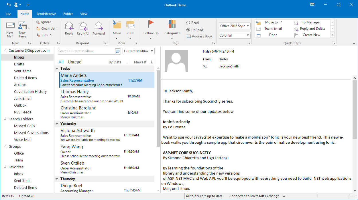 WinForms Ribbon in Office 2016 theme.