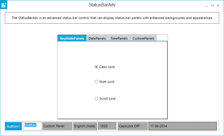 windows forms status bar