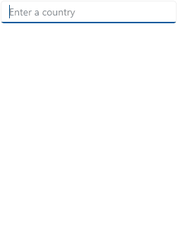 WinUI AutoComplete filters the items based on starting text.