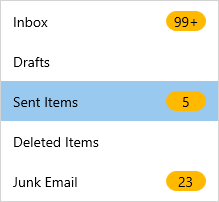 Showing Badge Info in WinUI Controls