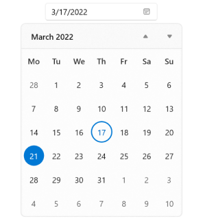 WinUI Calendar Date Picker First Day of Week