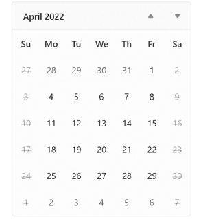 WinUI Calendar Blackout Dates