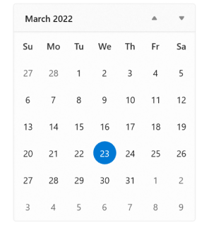 WinUI Calendar Control