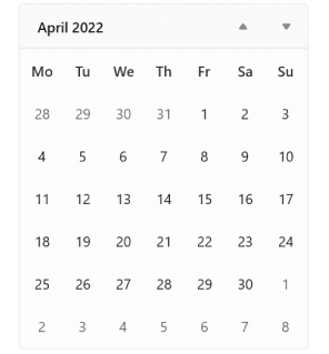 WinUI Calendar First Day of Week