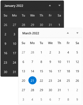 WinUI Calendar Themes