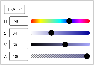 Numeric and Slider Input in WinUI Color Picker