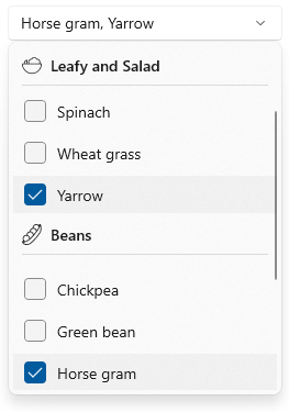 WinUI ComboBox grouped items.
