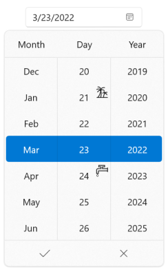 WinUI Date Picker Style