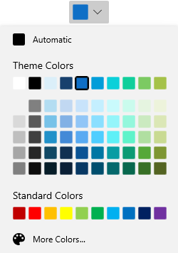 Blue Palette in WinUI Dropdown Color Palette