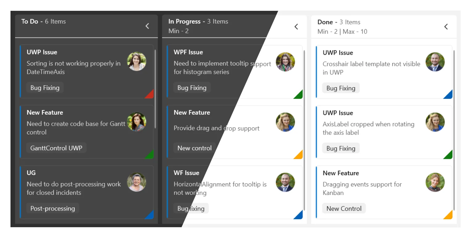 Theming support in WinUI Kanban control