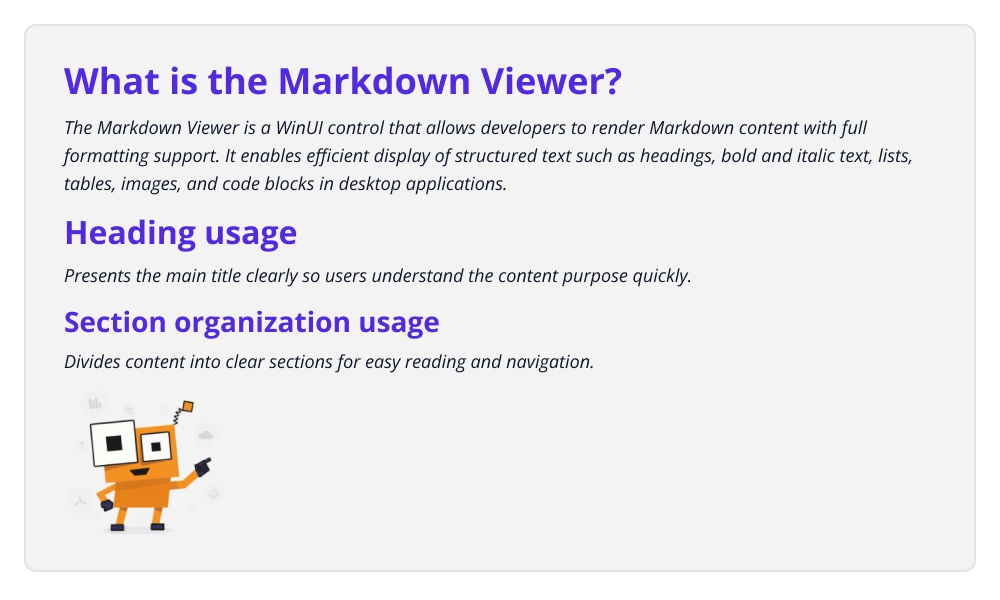 Custom element styling in WinUI Markdown Viewer