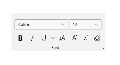 WinUI Ribbon with combo box and toggle buttons.