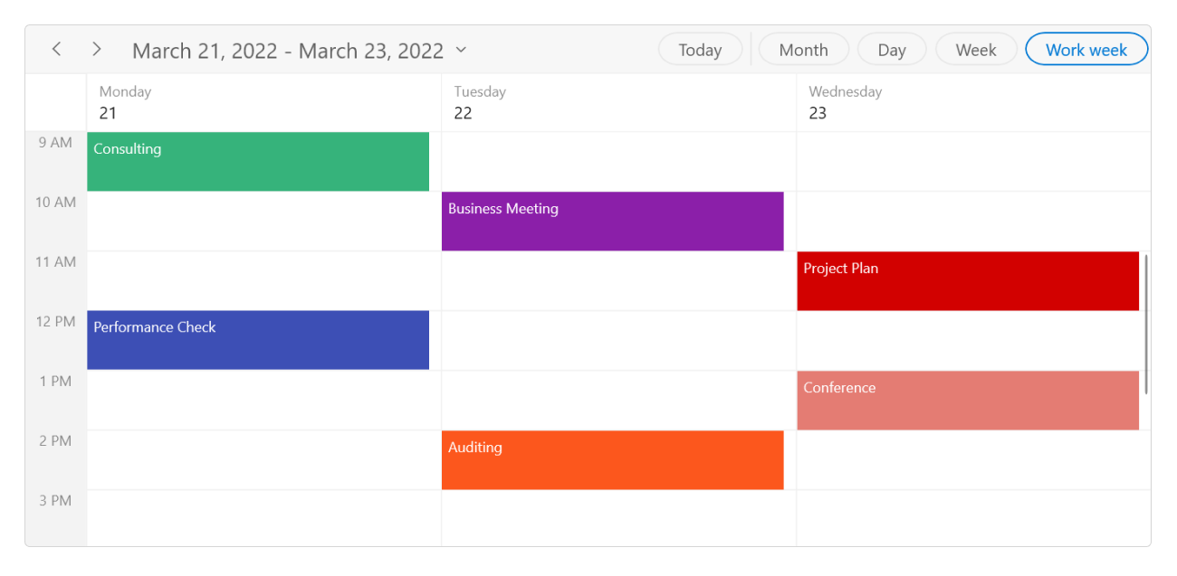 Flexible Working Days in WinUI Scheduler