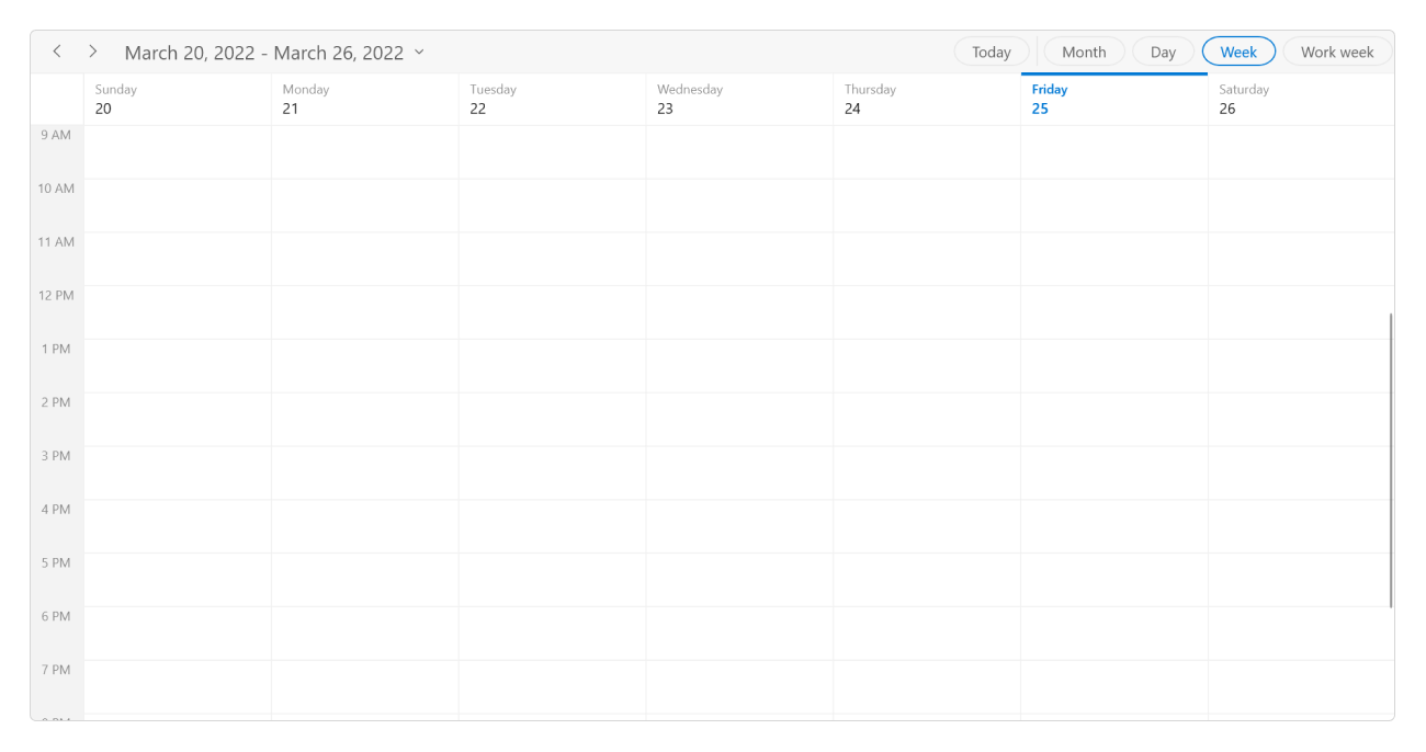 WinUI Scheduler Week View