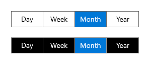 WinUI Segmented Control with themes