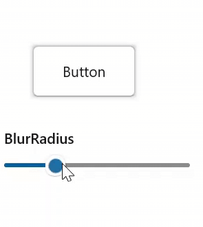 WinUI Shadow blur radius.
