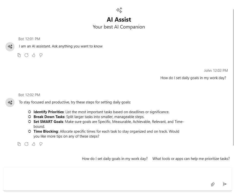 WPF AI AssistView input toolbar