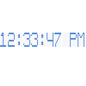 WPF digital gauge showing 8x8 dot matrix segment character type