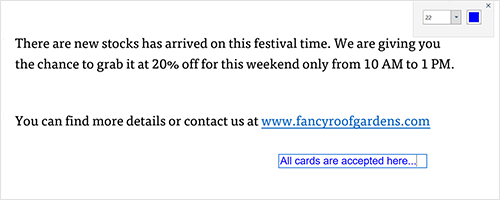 Add text boxes to PDF files using WPF PDF Viewer.