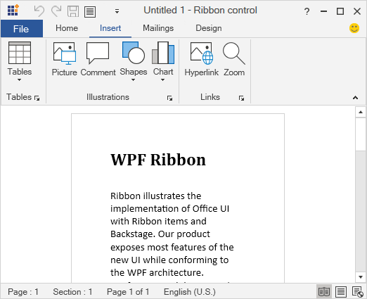 WPF Ribbon with Status Bar