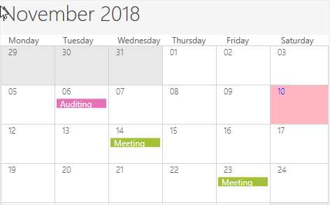 Current date customization in WPF Scheduler