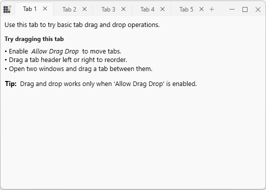 WPF Tabbed Window reorder support