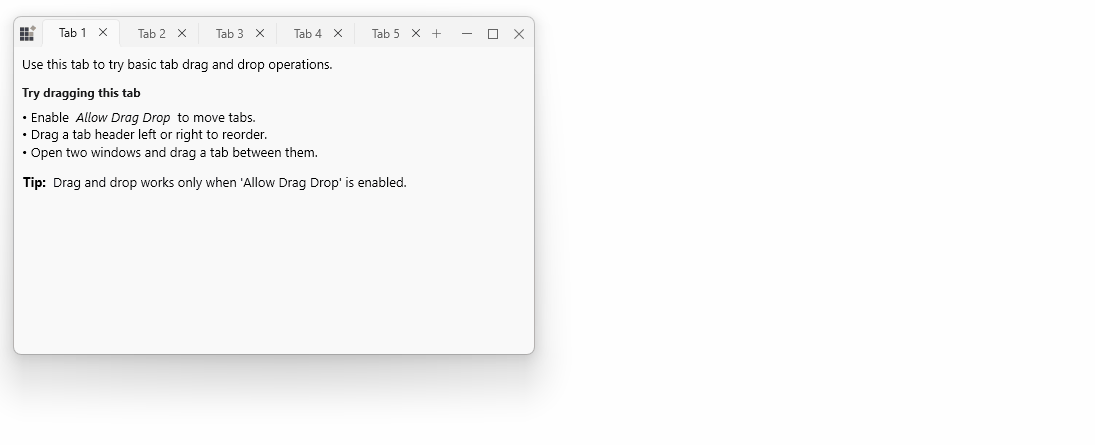 WPF Tabbed Window tear-off support