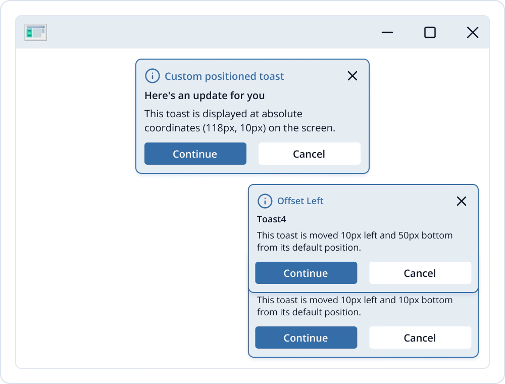WPF toast notification custom position