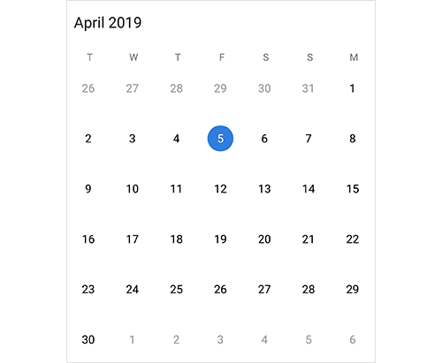 First day of week in Xamarin.Android calendar