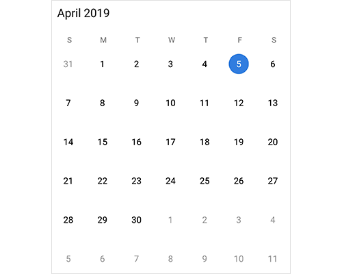 Month view in Xamarin forms calendar control