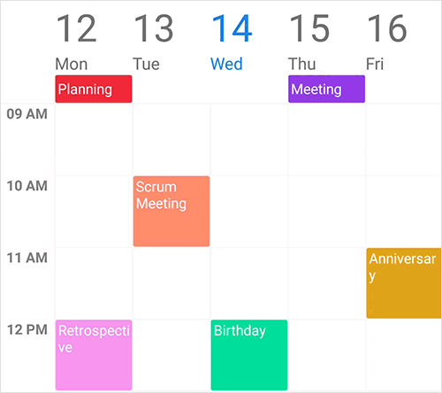 Drag and drop appointments in Xamarin.Android Scheduler