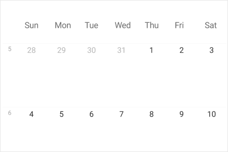 Week number support in Xamarin.Android scheduler month view