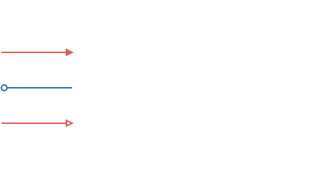 Predefined arrow heads available in Xamarin Diagram Control to illustrate flow direction in the diagram