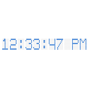 Xamarin.iOS Digital Gauge displays character type as a dot matrix.