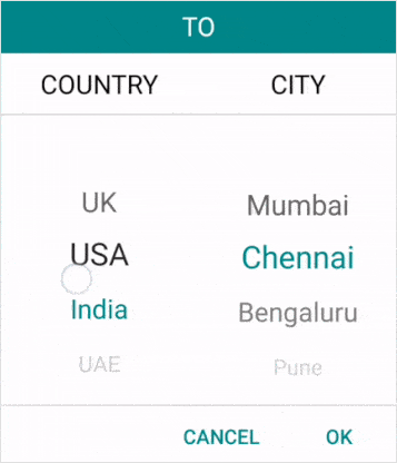 Populate items in two or more columns and perform cascading selection