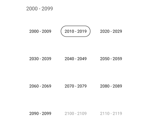 Century view in Xamarin forms calendar control