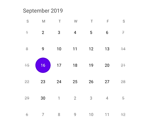 Blackout dates in Xamarin forms calendar control