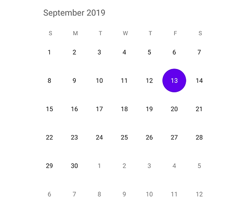 Month view in Xamarin forms calendar control