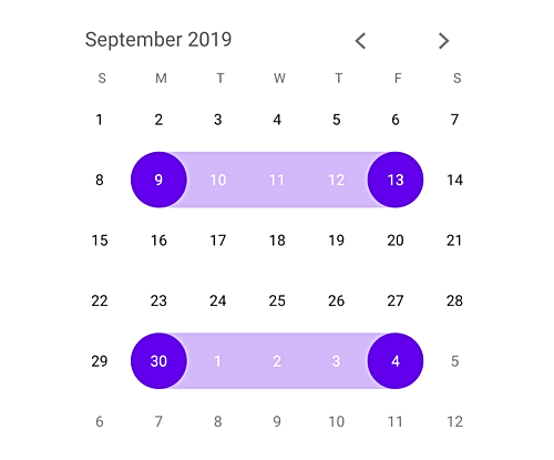 Single or multiple date selection support in Xamarin forms calendar view