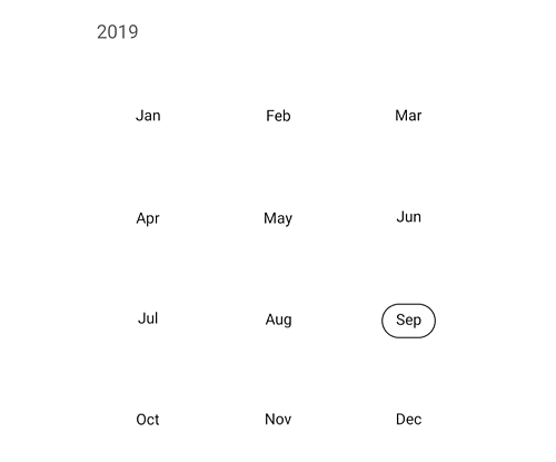 Year view in Xamarin forms calendar control