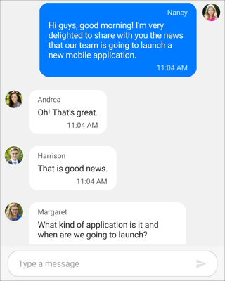 xamarin forms chat control shows text message
