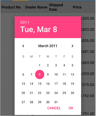 Editing a cell with date picker as editor view in Xamarin Forms DataGrid