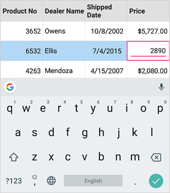 XamarinForms DataGrid with editing in widely used text column