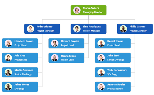 Create organizational chart in Xamarin.Forms diagram.