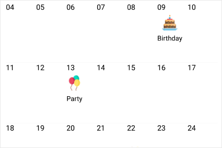 Month cell customization in Xamarin.Forms Scheduler