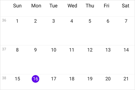 Week number support in Xamarin.Forms Scheduler month view