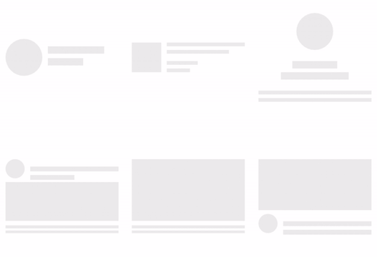 Xamarin.Forms Shimmer built-in types.
